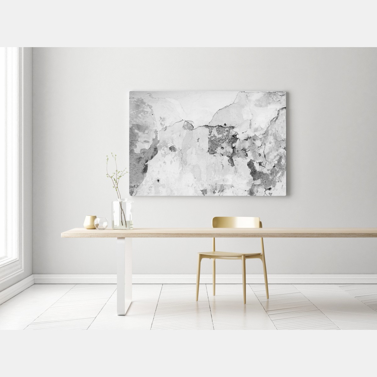 Obraz na płótnie postarzony tynk na ścianie w odcieniach szarości – Wallissimo® Obraz na płótnie postarzony tynk na ścianie w odcieniach szarości – Wallissimo®