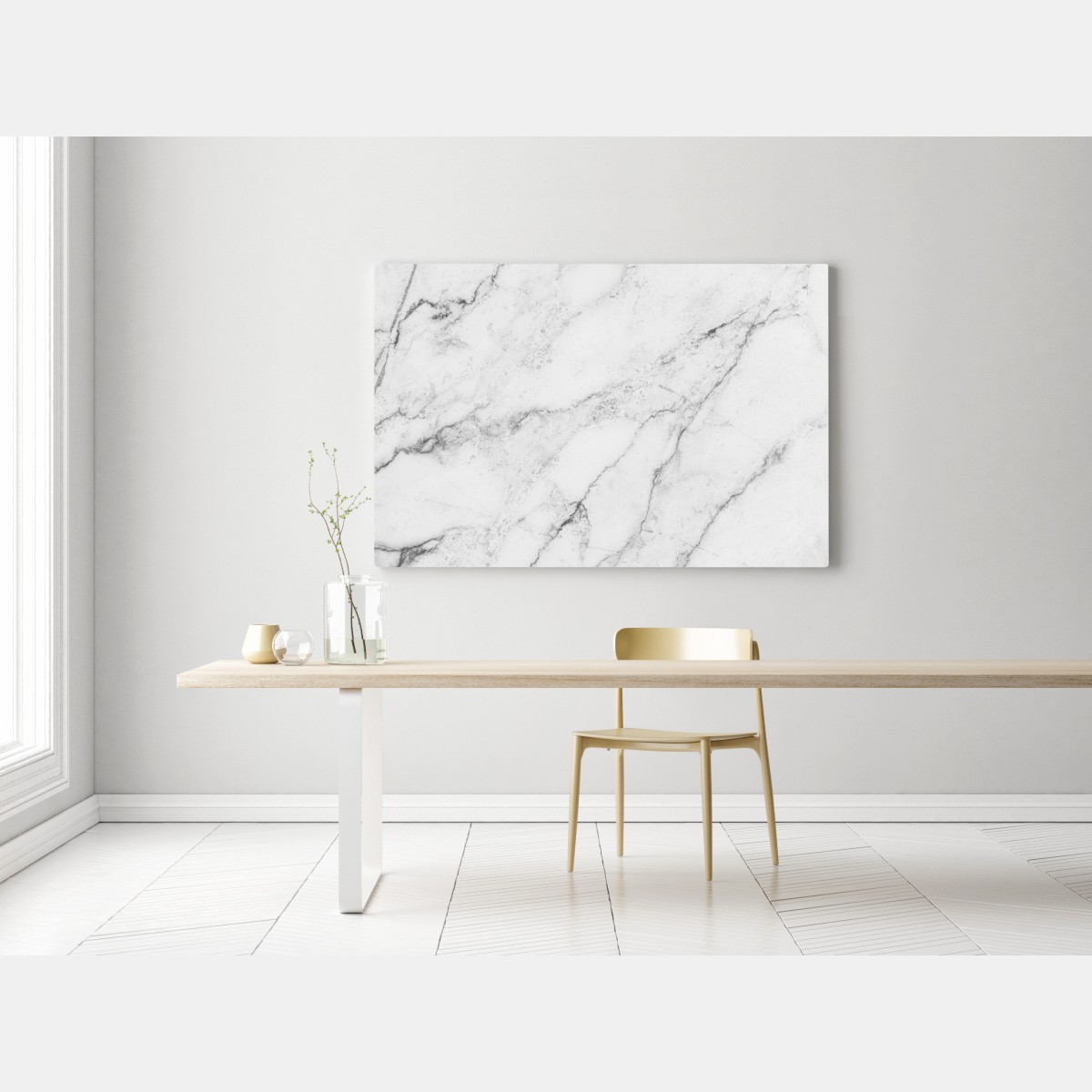 Obraz na płótnie biała tekstura marmuru z szarymi żyłkami – Wallissimo® Obraz na płótnie biała tekstura marmuru z szarymi żyłkami – Wallissimo®