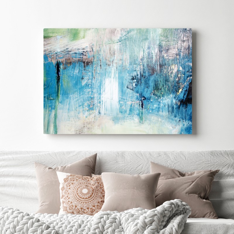 Obraz na płótnie turkusowa abstrakcyjna faktura olejna – Wallissimo® Obraz na płótnie turkusowa abstrakcyjna faktura olejna – Wallissimo®