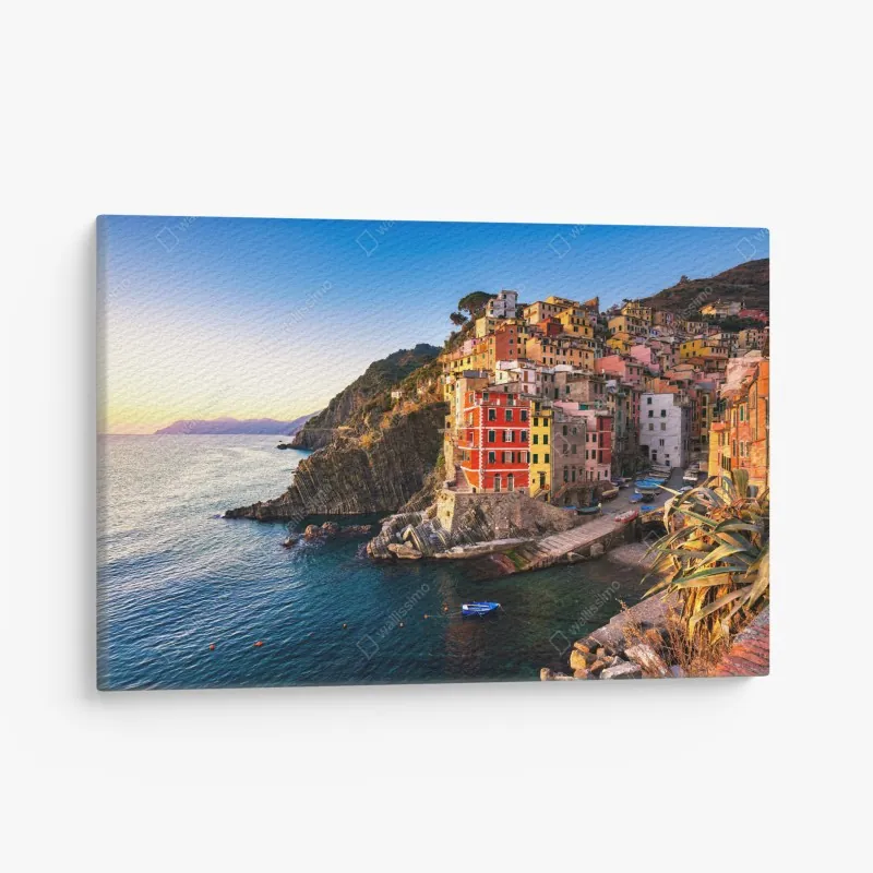 Obraz na płótnie zachód słońca nad Riomaggiore, Cinque Terre