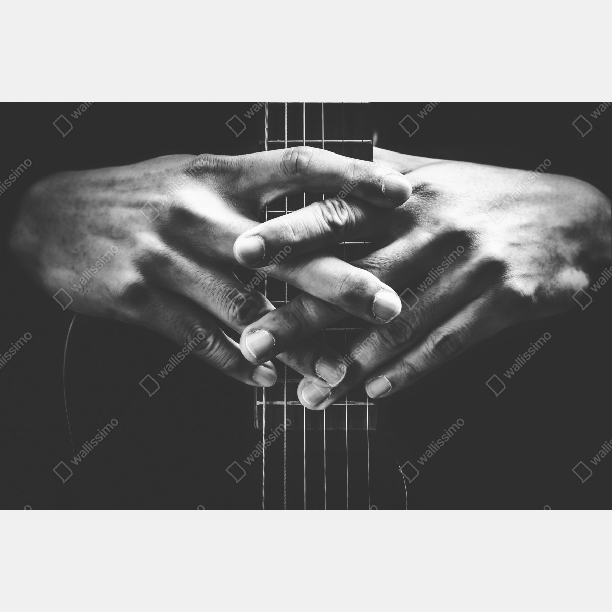 Obraz na płótnie splątane ręce na strunach gitary – Wallissimo® Obraz na płótnie splątane ręce na strunach gitary – Wallissimo®