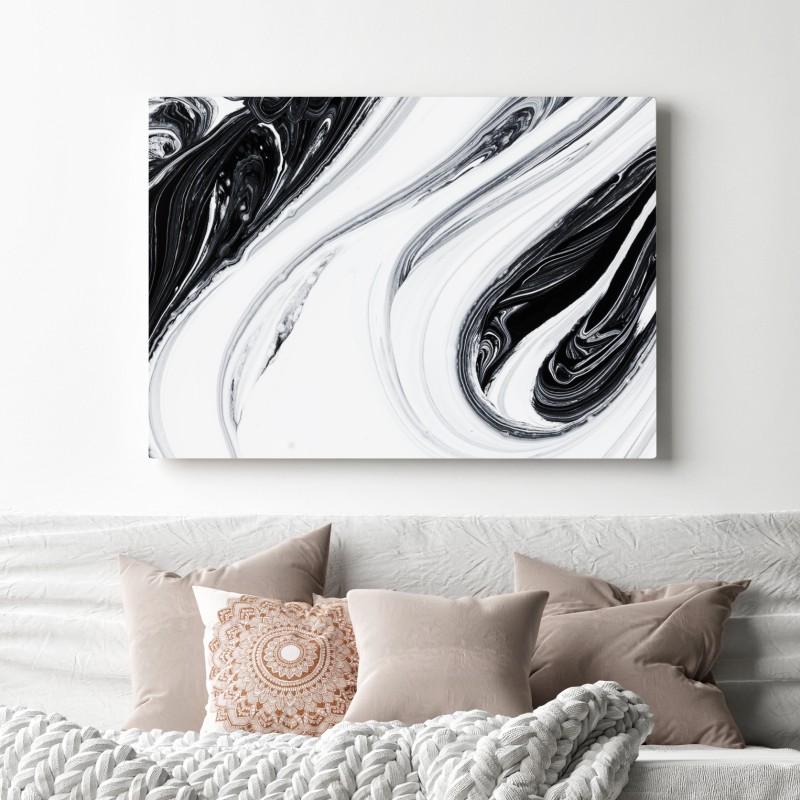 Obraz na płótnie monochromatyczne marmurowe wiry – Wallissimo® Obraz na płótnie monochromatyczne marmurowe wiry – Wallissimo®