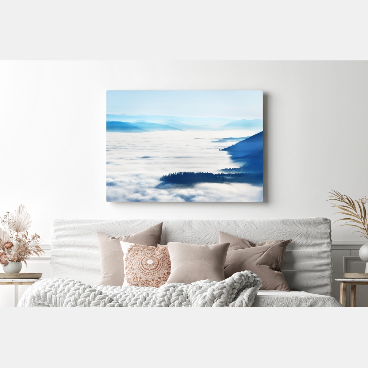 Obraz na płótnie mglista panorama górska nad doliną – Wallissimo® Obraz na płótnie mglista panorama górska nad doliną – Wallissimo®