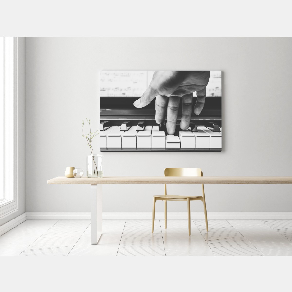 Obraz na płótnie ręka na klawiszach fortepianu – Wallissimo® Obraz na płótnie ręka na klawiszach fortepianu – Wallissimo®