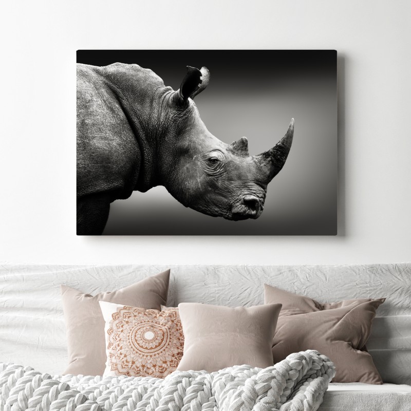 Obraz na płótnie majestatyczny portret nosorożca – Wallissimo® Obraz na płótnie majestatyczny portret nosorożca – Wallissimo®