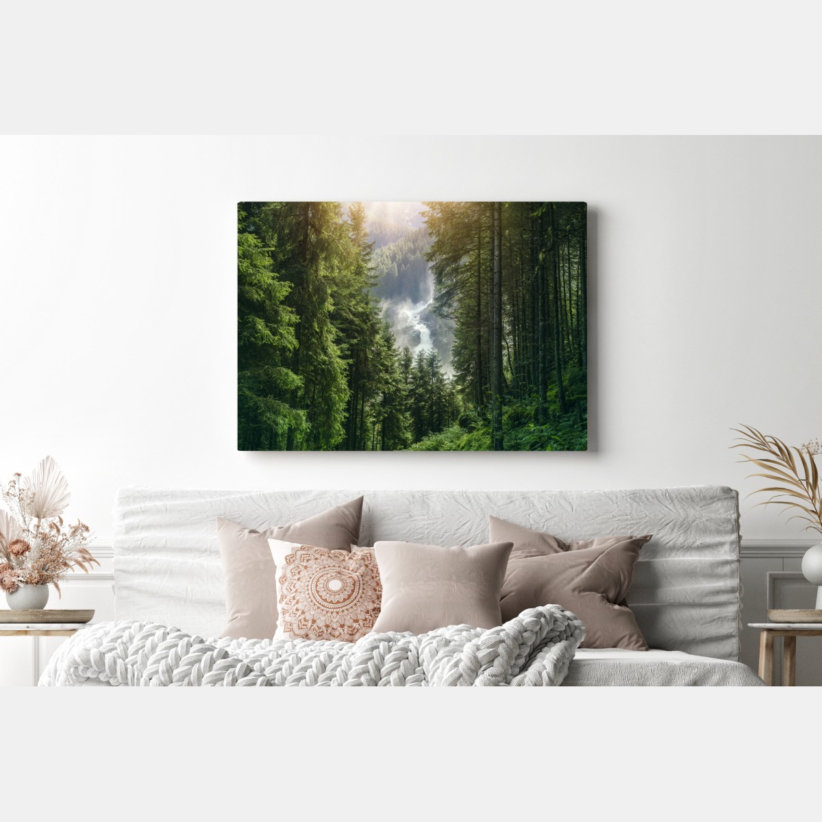 Obraz na płótnie Krimml wodospad w bujnym alpejskim lesie – Wallissimo® Obraz na płótnie Krimml wodospad w bujnym alpejskim lesie – Wallissimo®