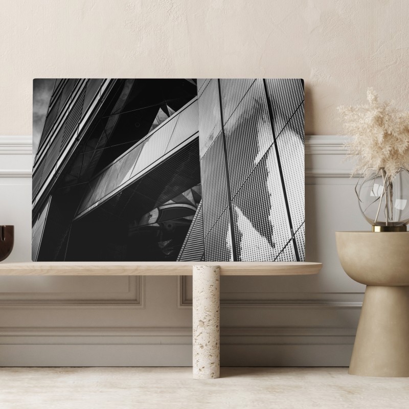 Obraz na płótnie geometryczna fasada w monochromie – Wallissimo®