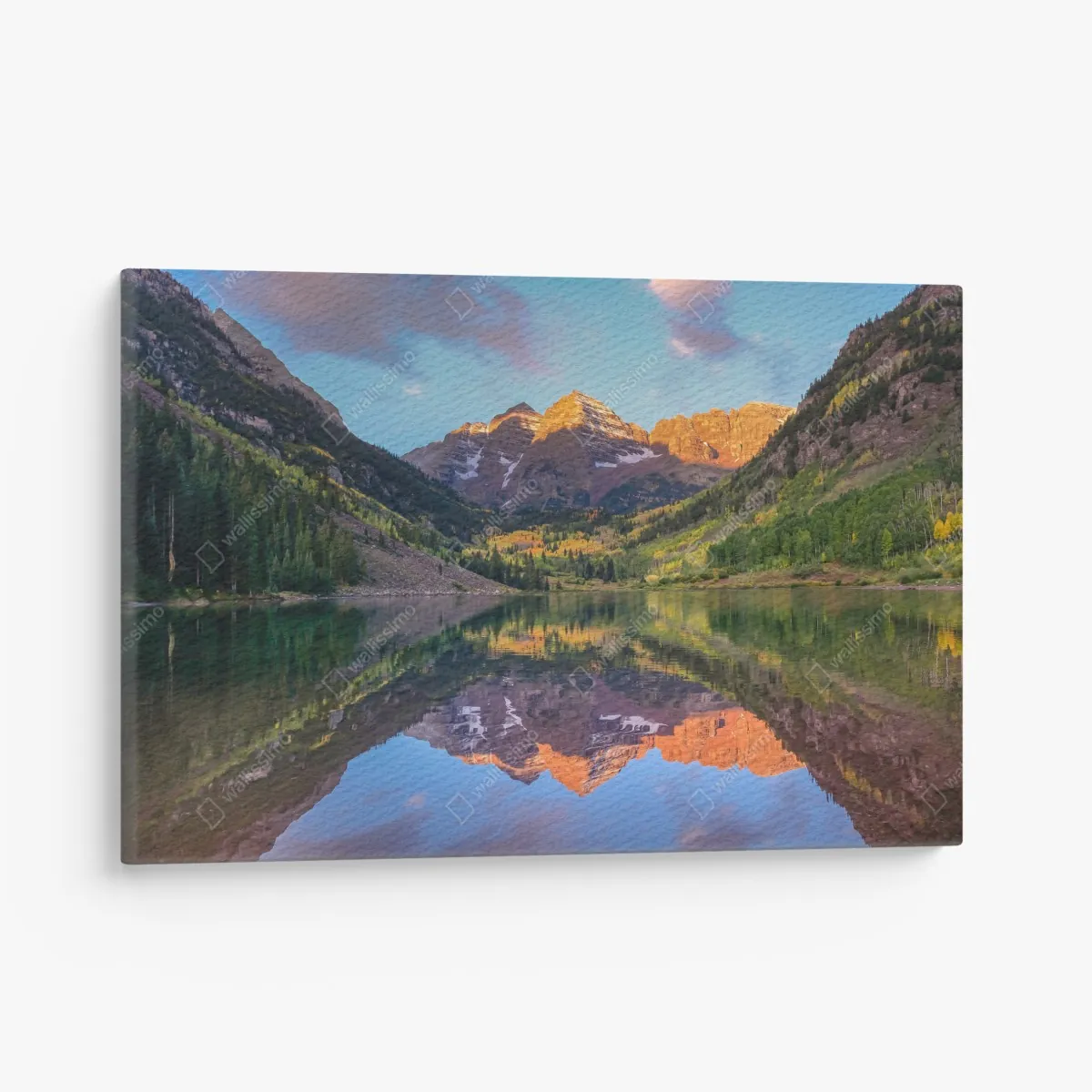 Obraz na płótnie wschód słońca nad Maroon Bells – Wallissimo® Obraz na płótnie wschód słońca nad Maroon Bells – Wallissimo®