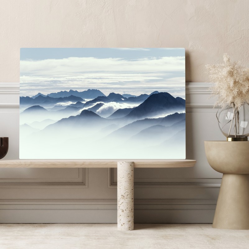 Obraz na płótnie mglista warstwa gór o świcie – Wallissimo® Obraz na płótnie mglista warstwa gór o świcie – Wallissimo®