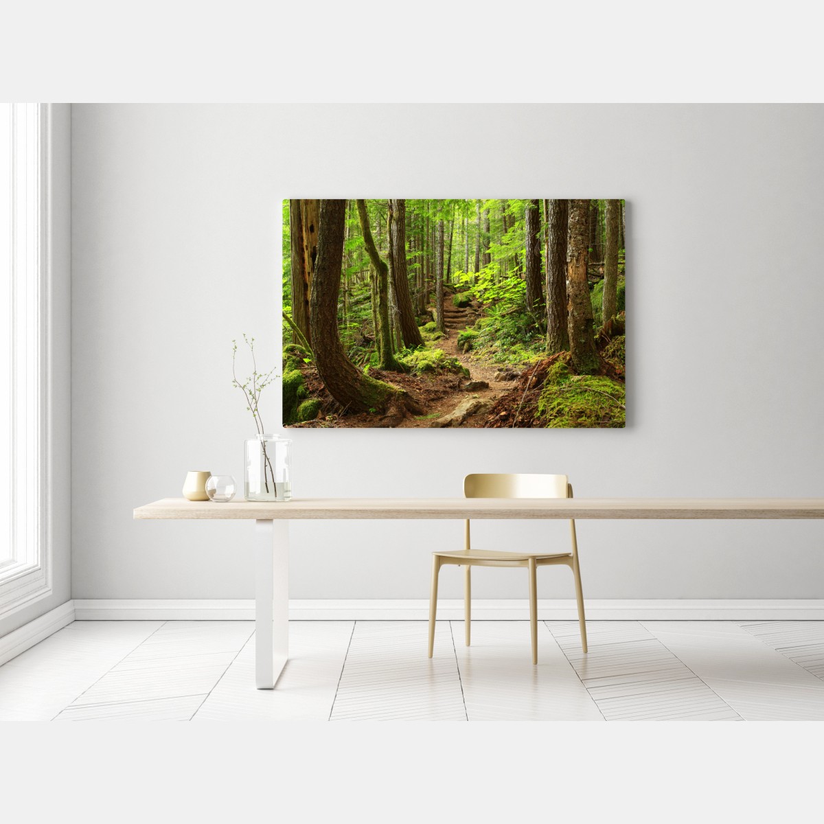 Obraz na płótnie mchowa leśna ścieżka – Wallissimo® Obraz na płótnie mchowa leśna ścieżka – Wallissimo®