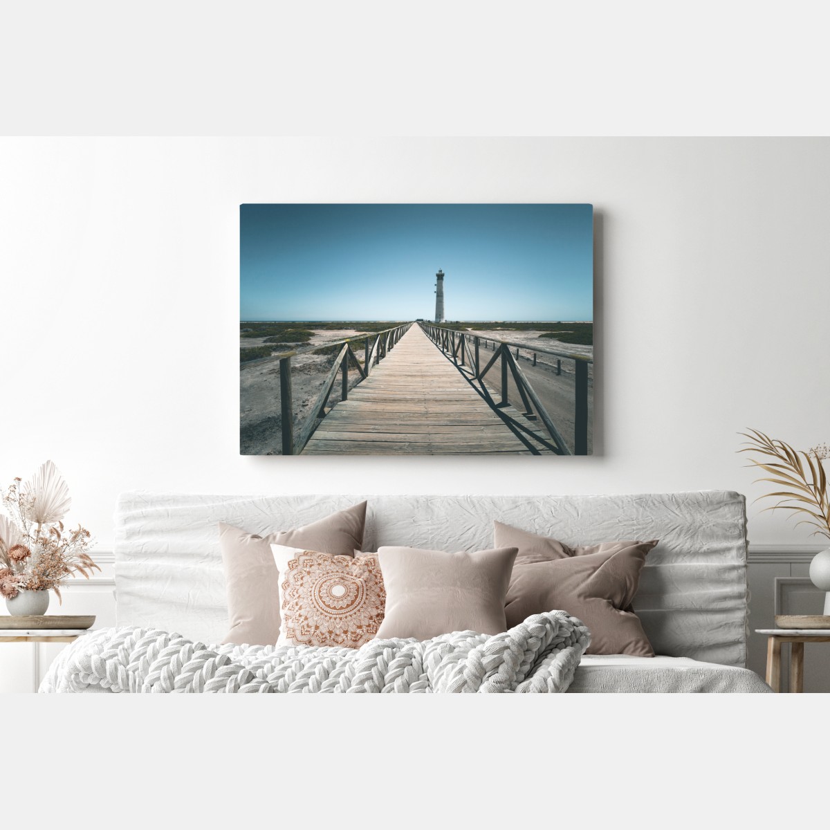 Obraz na płótnie latarnia morska na końcu pomostu – Wallissimo® Obraz na płótnie latarnia morska na końcu pomostu – Wallissimo®