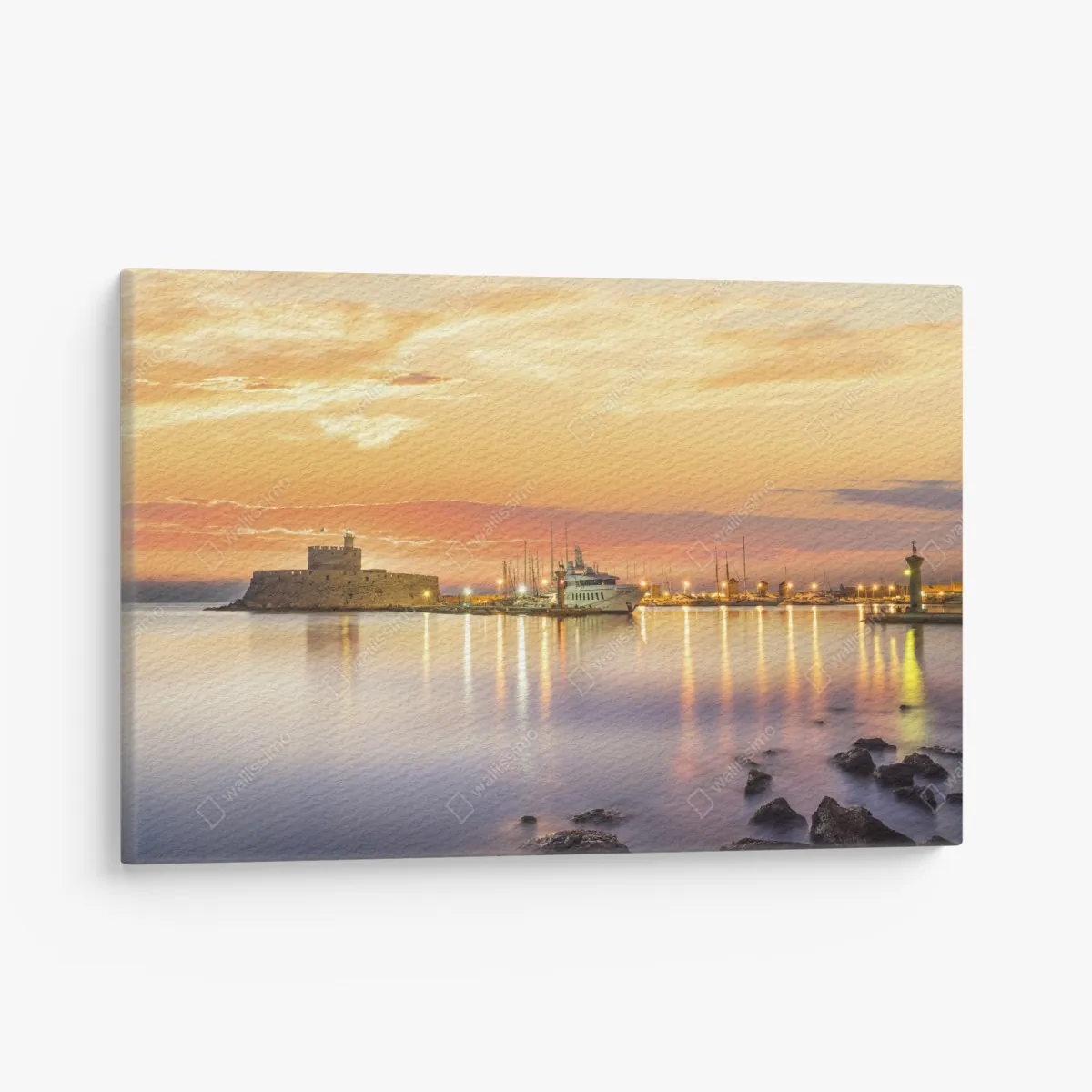 Obraz na płótnie twierdza Agios Nikolaos w porcie Mandraki, Rodos – Wallissimo® Obraz na płótnie twierdza Agios Nikolaos w porcie Mandraki, Rodos – Wallissimo®