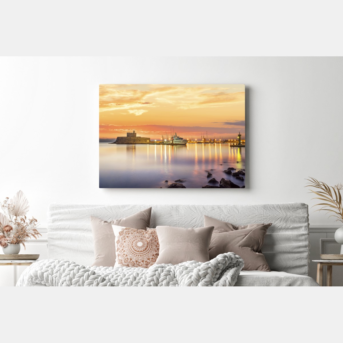 Obraz na płótnie twierdza Agios Nikolaos w porcie Mandraki, Rodos – Wallissimo® Obraz na płótnie twierdza Agios Nikolaos w porcie Mandraki, Rodos – Wallissimo®