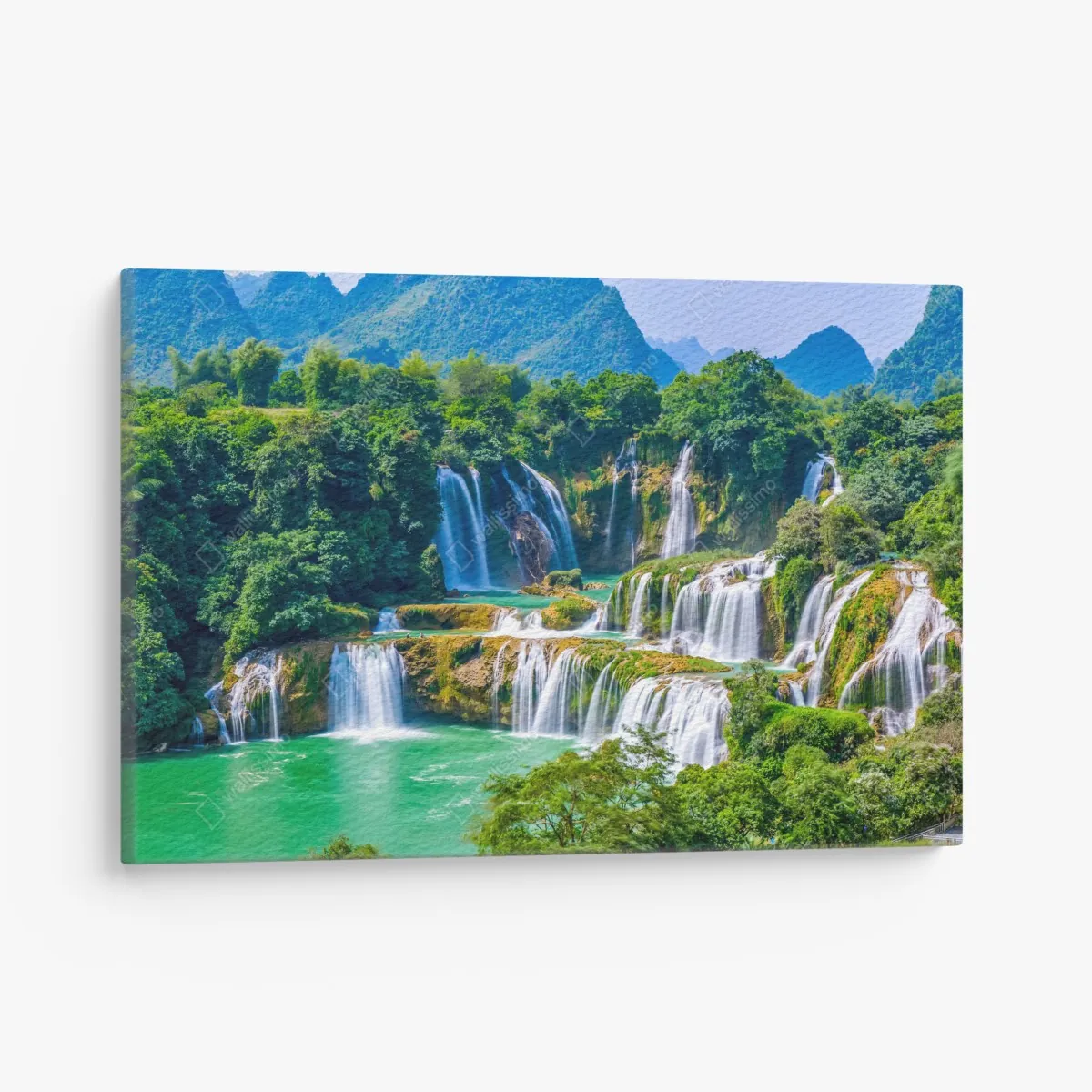 Obraz na płótnie szmaragdowe kaskady wodospadów – Wallissimo® Obraz na płótnie szmaragdowe kaskady wodospadów – Wallissimo®