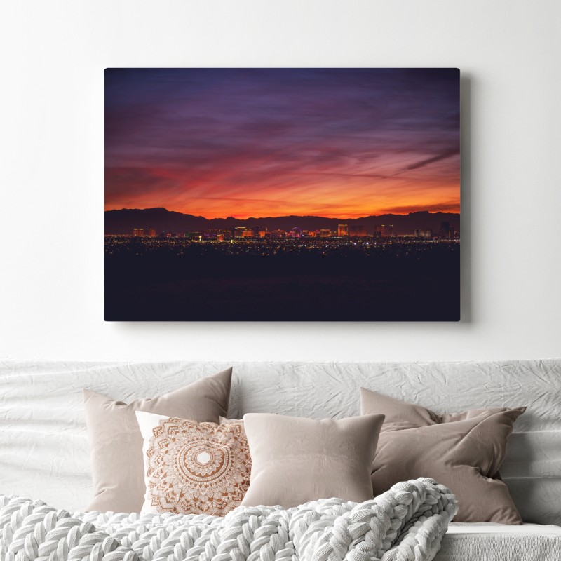 Obraz na płótnie Las Vegas panorama o zmierzchu – Wallissimo® Obraz na płótnie Las Vegas panorama o zmierzchu – Wallissimo®