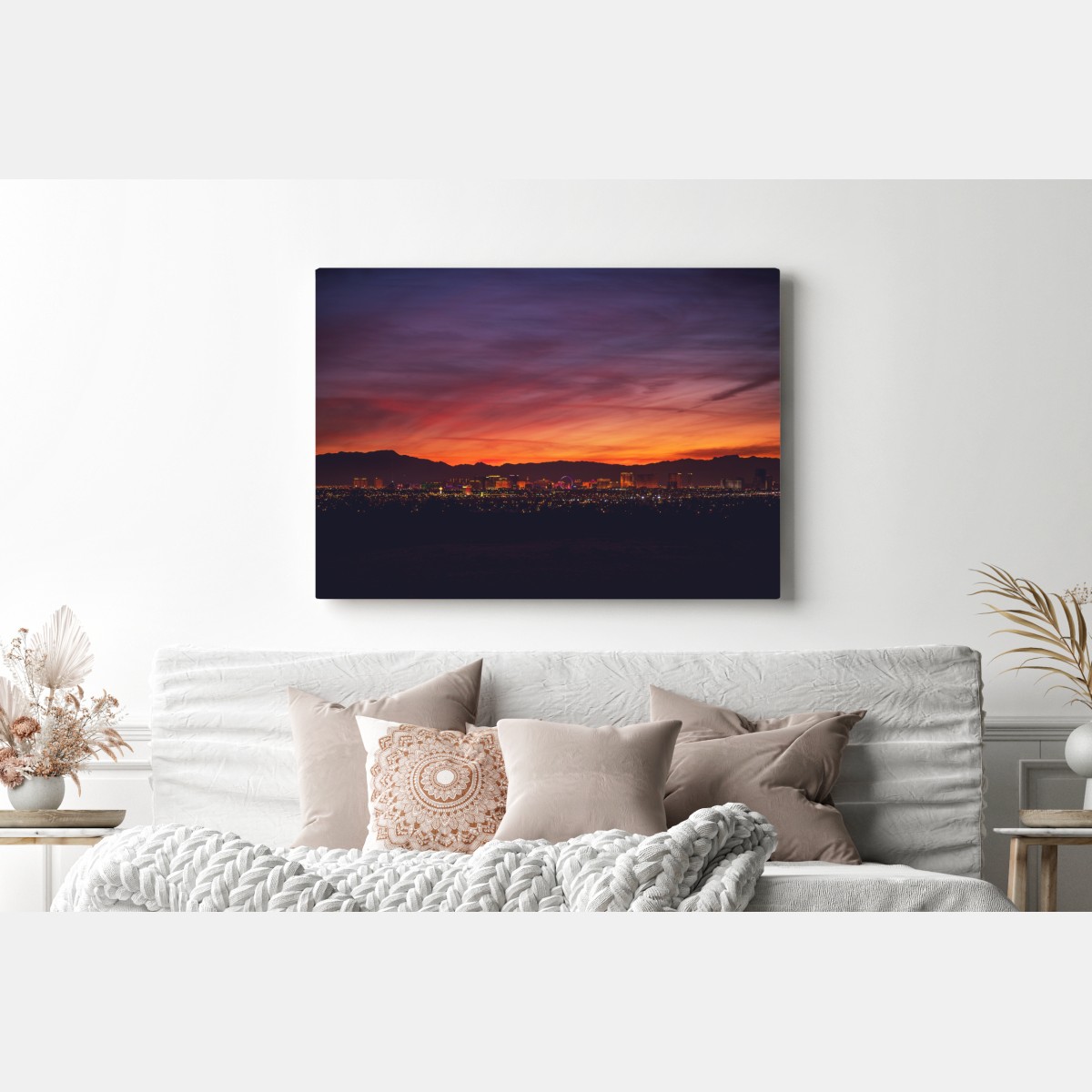 Obraz na płótnie Las Vegas panorama o zmierzchu – Wallissimo® Obraz na płótnie Las Vegas panorama o zmierzchu – Wallissimo®