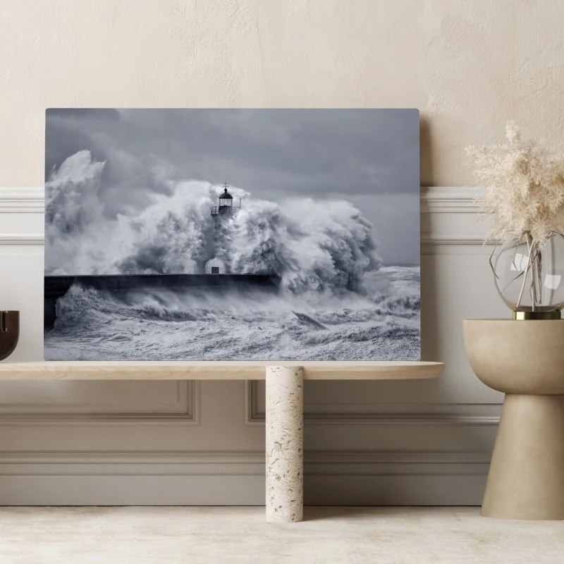 Obraz na płótnie latarnia morska pochłonięta przez fale
