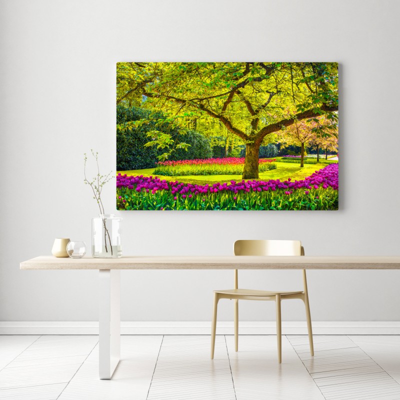 Obraz na płótnie barwny ogród tulipanów w Keukenhof – Wallissimo® Obraz na płótnie barwny ogród tulipanów w Keukenhof – Wallissimo®