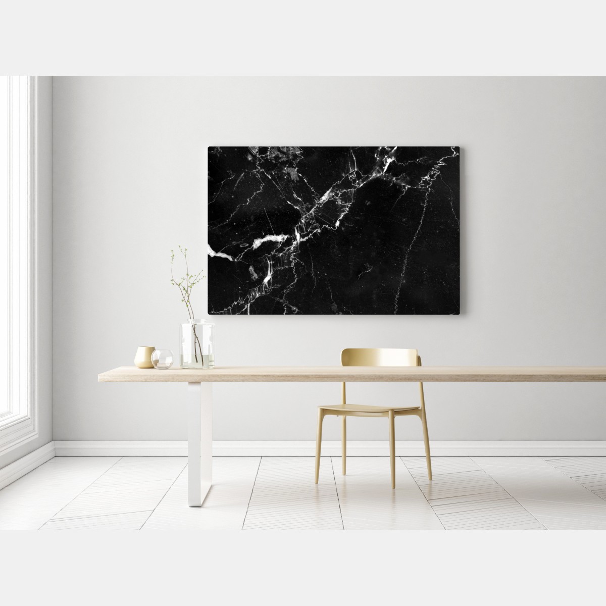 Obraz na płótnie czarny marmur z żyłami – Wallissimo® Obraz na płótnie czarny marmur z żyłami – Wallissimo®