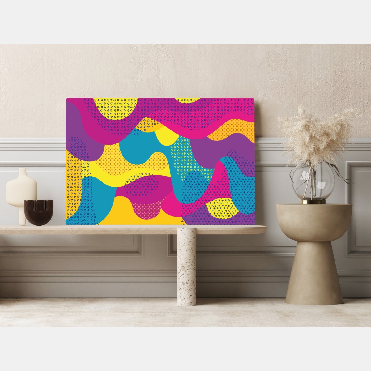 Obraz na płótnie żywy abstrakcyjny wzór fal – Wallissimo® Obraz na płótnie żywy abstrakcyjny wzór fal – Wallissimo®