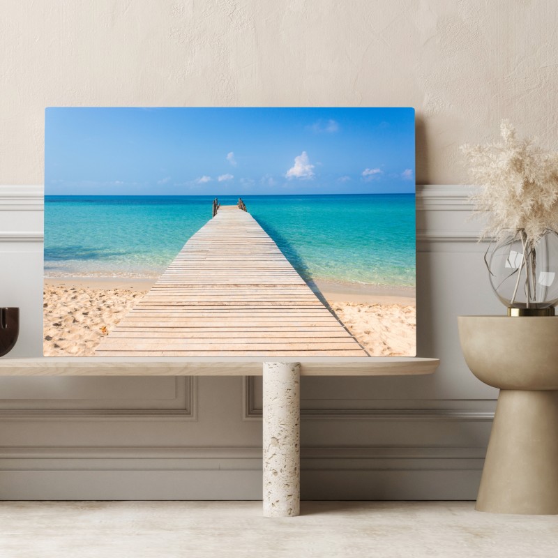 Obraz na płótnie drewniany pomost nad turkusowym morzem – Wallissimo® Obraz na płótnie drewniany pomost nad turkusowym morzem – Wallissimo®