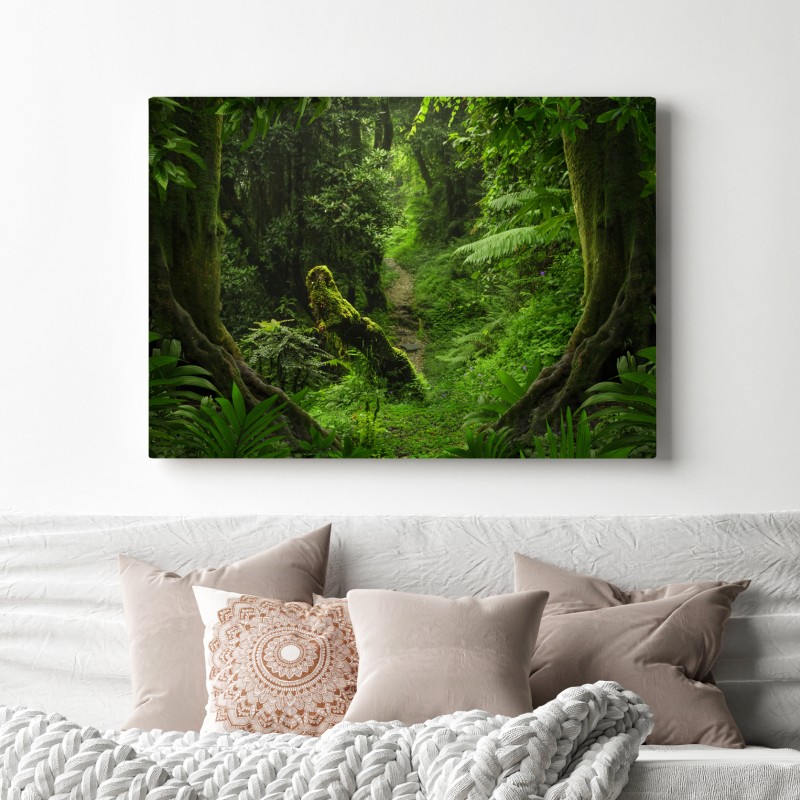 Obraz na płótnie zaczarowana mszysta leśna ścieżka – Wallissimo® Obraz na płótnie zaczarowana mszysta leśna ścieżka – Wallissimo®