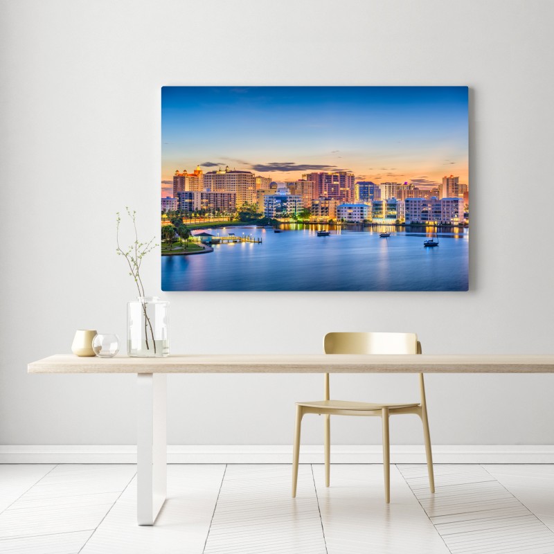 Obraz na płótnie Sarasota o świcie nad zatoką – Wallissimo® Obraz na płótnie Sarasota o świcie nad zatoką – Wallissimo®