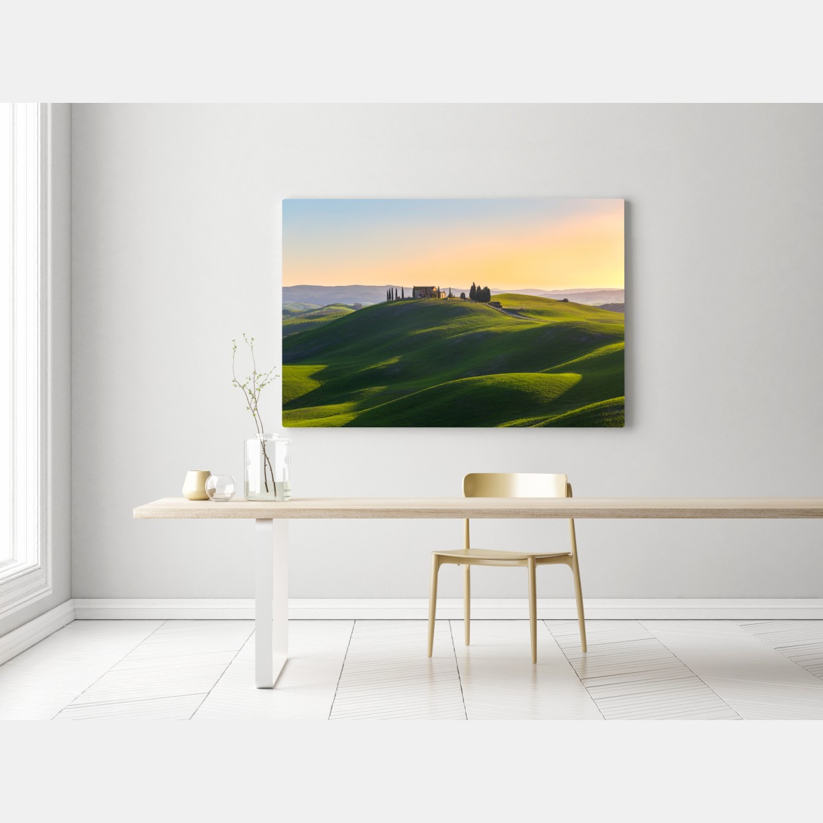 Obraz na płótnie gospodarstwo na zielonych wzgórzach, Crete Senesi – Wallissimo® Obraz na płótnie gospodarstwo na zielonych wzgórzach, Crete Senesi – Wallissimo®