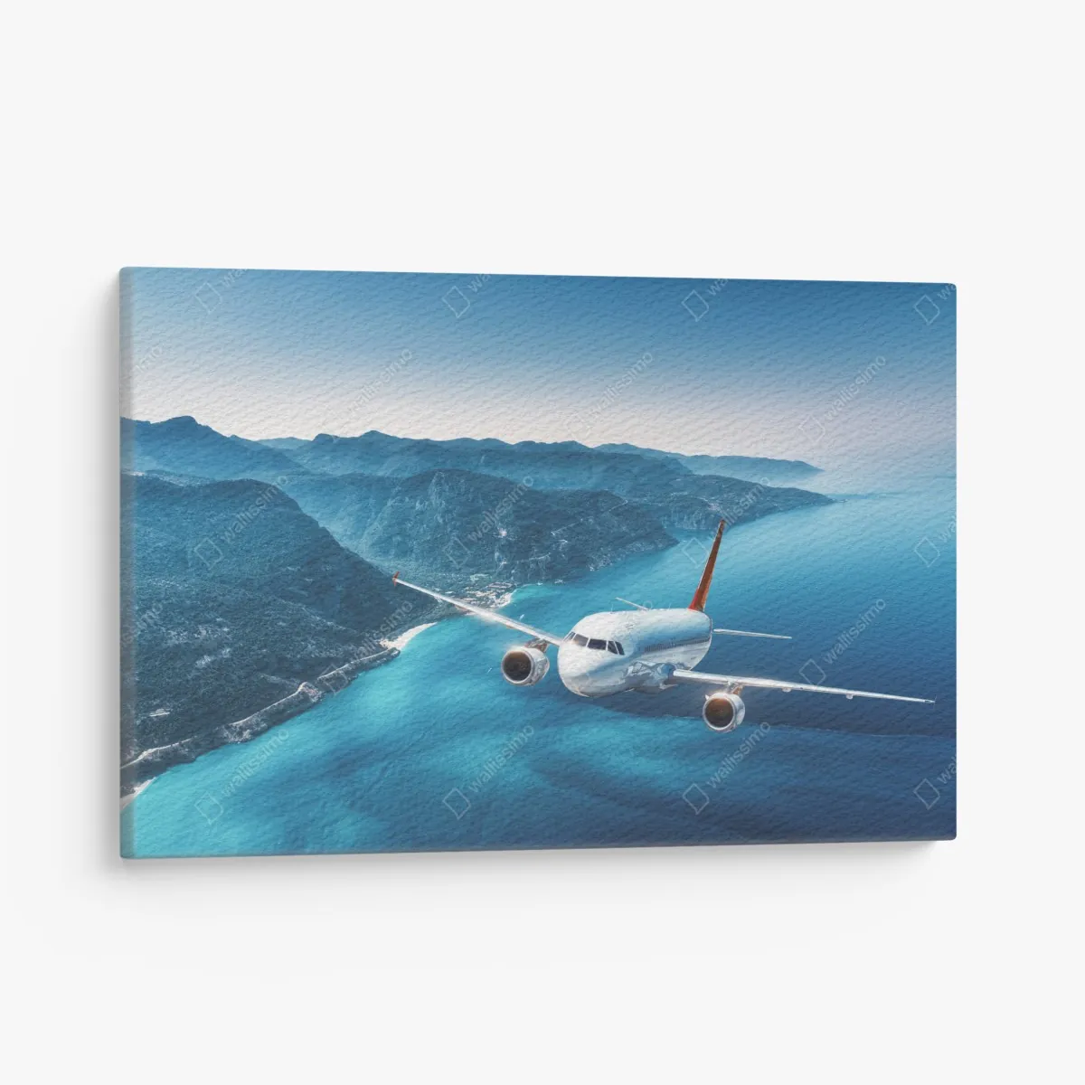 Obraz na płótnie lot nad wybrzeżem i turkusowym morzem – Wallissimo® Obraz na płótnie lot nad wybrzeżem i turkusowym morzem – Wallissimo®