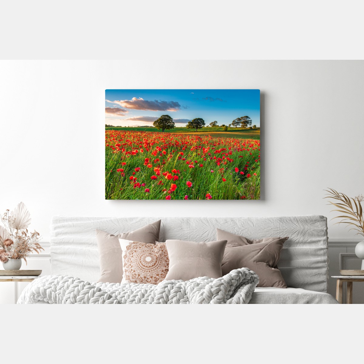Obraz na płótnie pole czerwonych maków koło Corbridge – Wallissimo® Obraz na płótnie pole czerwonych maków koło Corbridge – Wallissimo®