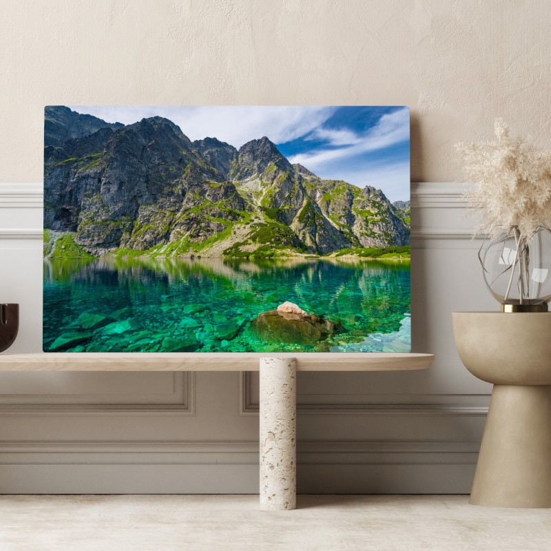 Obraz na płótnie Czarny Staw górskie odbicie Tatry – Wallissimo® Obraz na płótnie Czarny Staw górskie odbicie Tatry – Wallissimo®