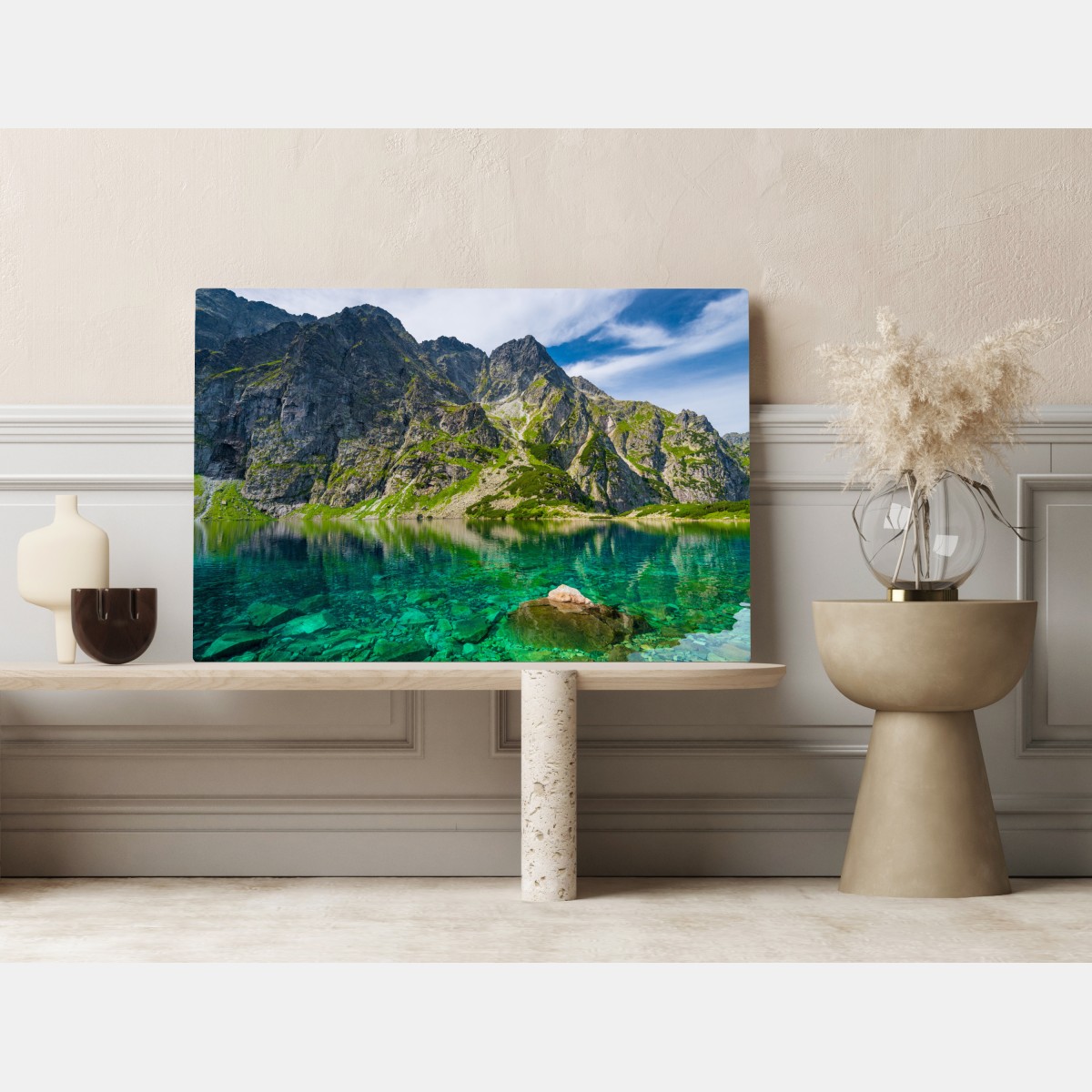 Obraz na płótnie Czarny Staw górskie odbicie Tatry – Wallissimo® Obraz na płótnie Czarny Staw górskie odbicie Tatry – Wallissimo®