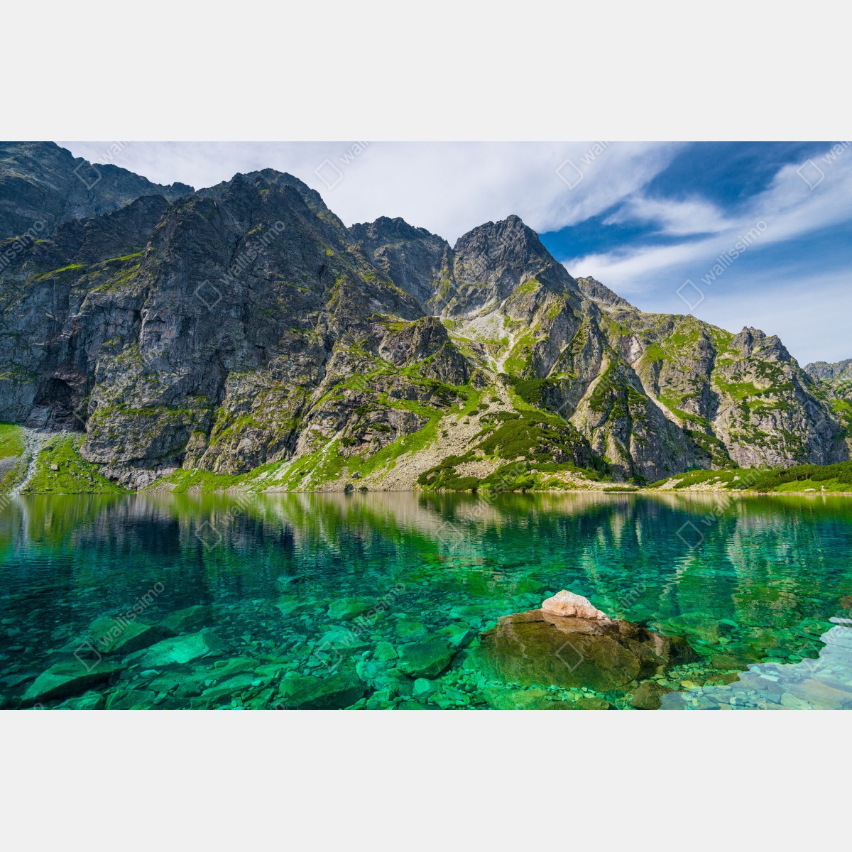 Obraz na płótnie Czarny Staw górskie odbicie Tatry – Wallissimo® Obraz na płótnie Czarny Staw górskie odbicie Tatry – Wallissimo®