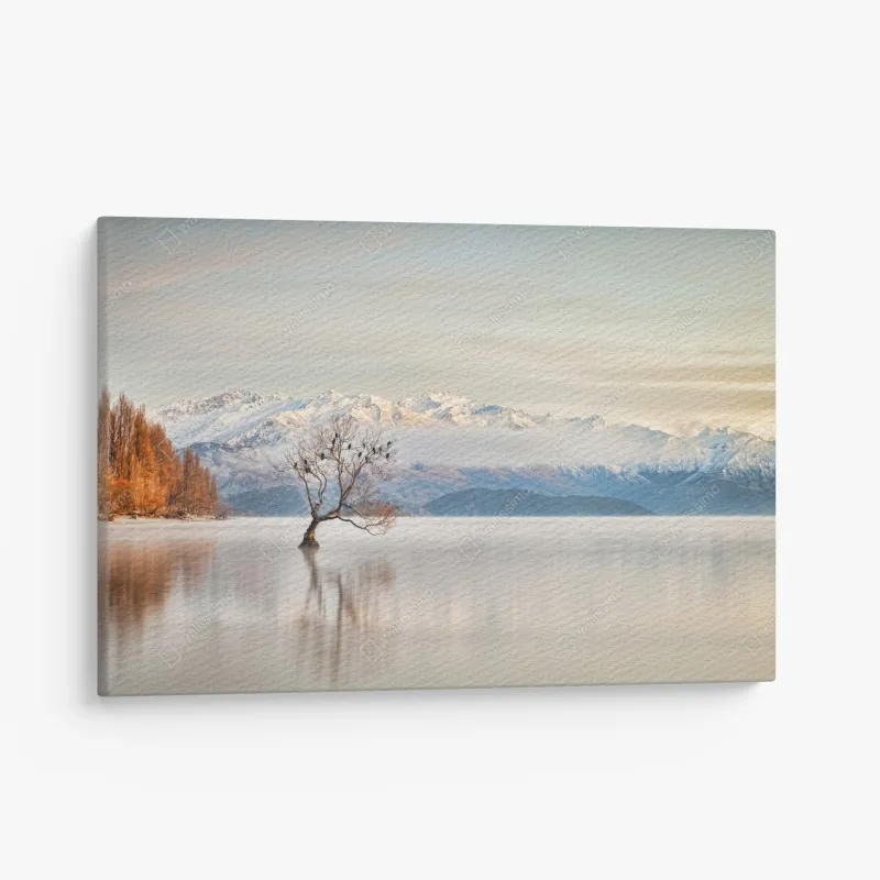 Obraz na płótnie samotne drzewo nad jeziorem Wanaka