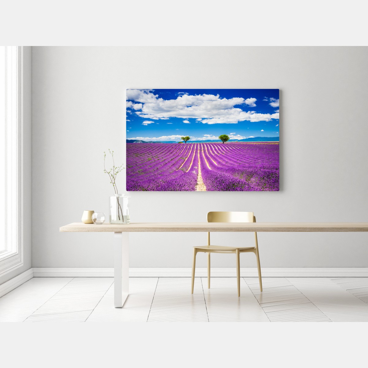 Obraz na płótnie pola lawendy w Prowansji – Wallissimo® Obraz na płótnie pola lawendy w Prowansji – Wallissimo®