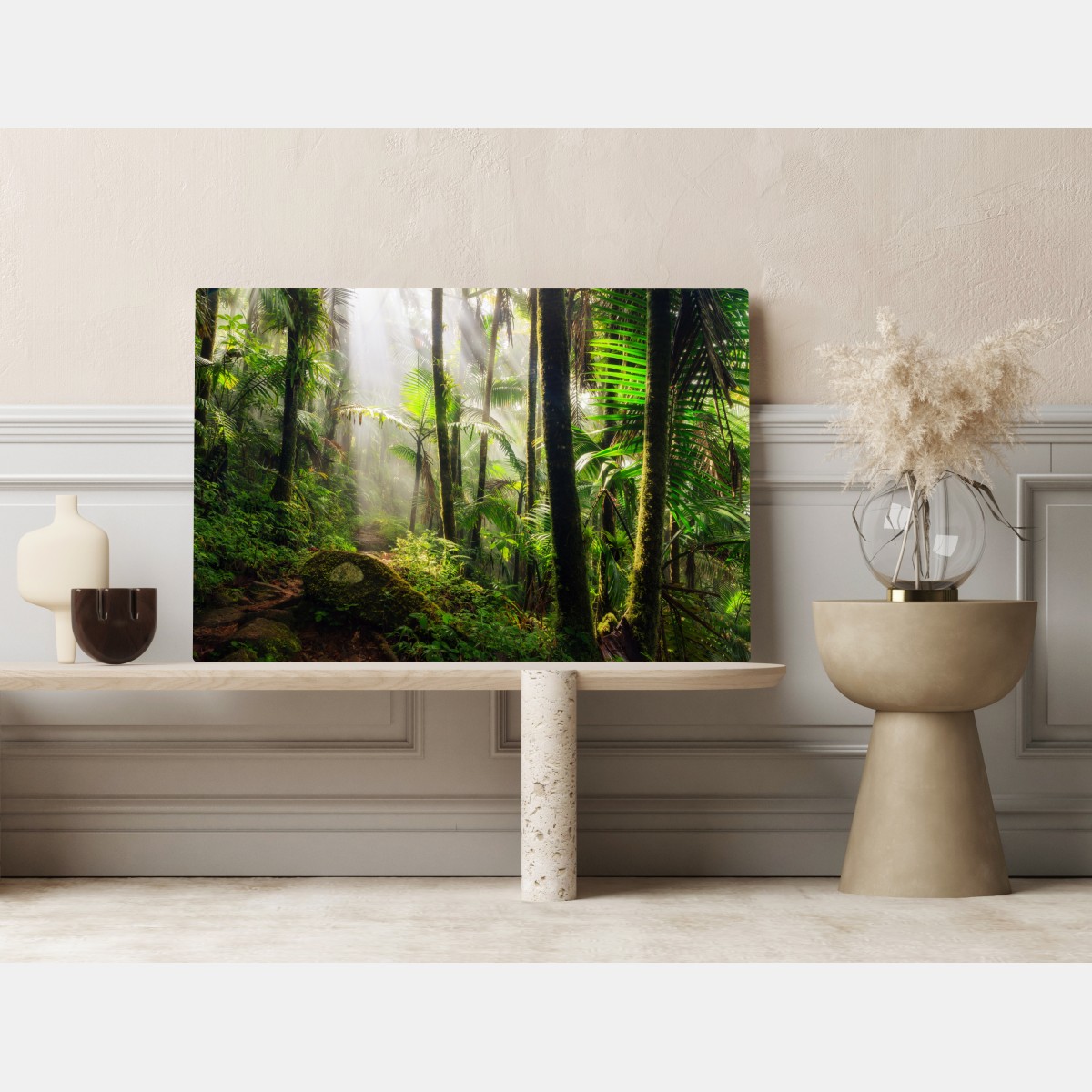 Obraz na płótnie tropikalny las deszczowy z promieniami słońca – Wallissimo® Obraz na płótnie tropikalny las deszczowy z promieniami słońca – Wallissimo®