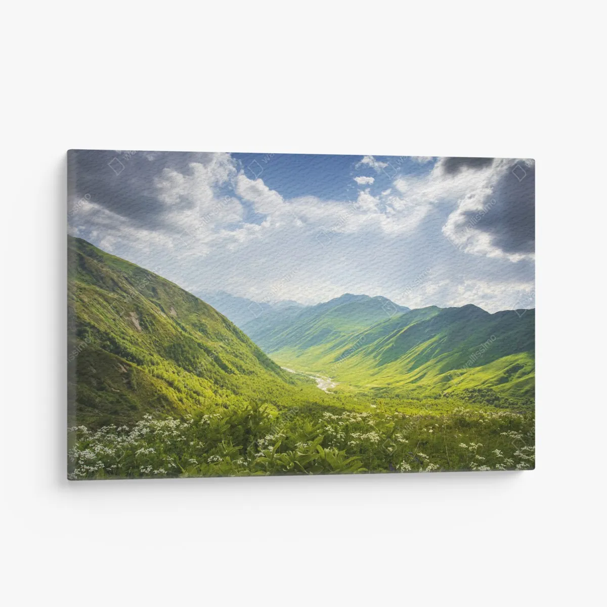Obraz na płótnie bujna zielona dolina górska – Wallissimo® Obraz na płótnie bujna zielona dolina górska – Wallissimo®