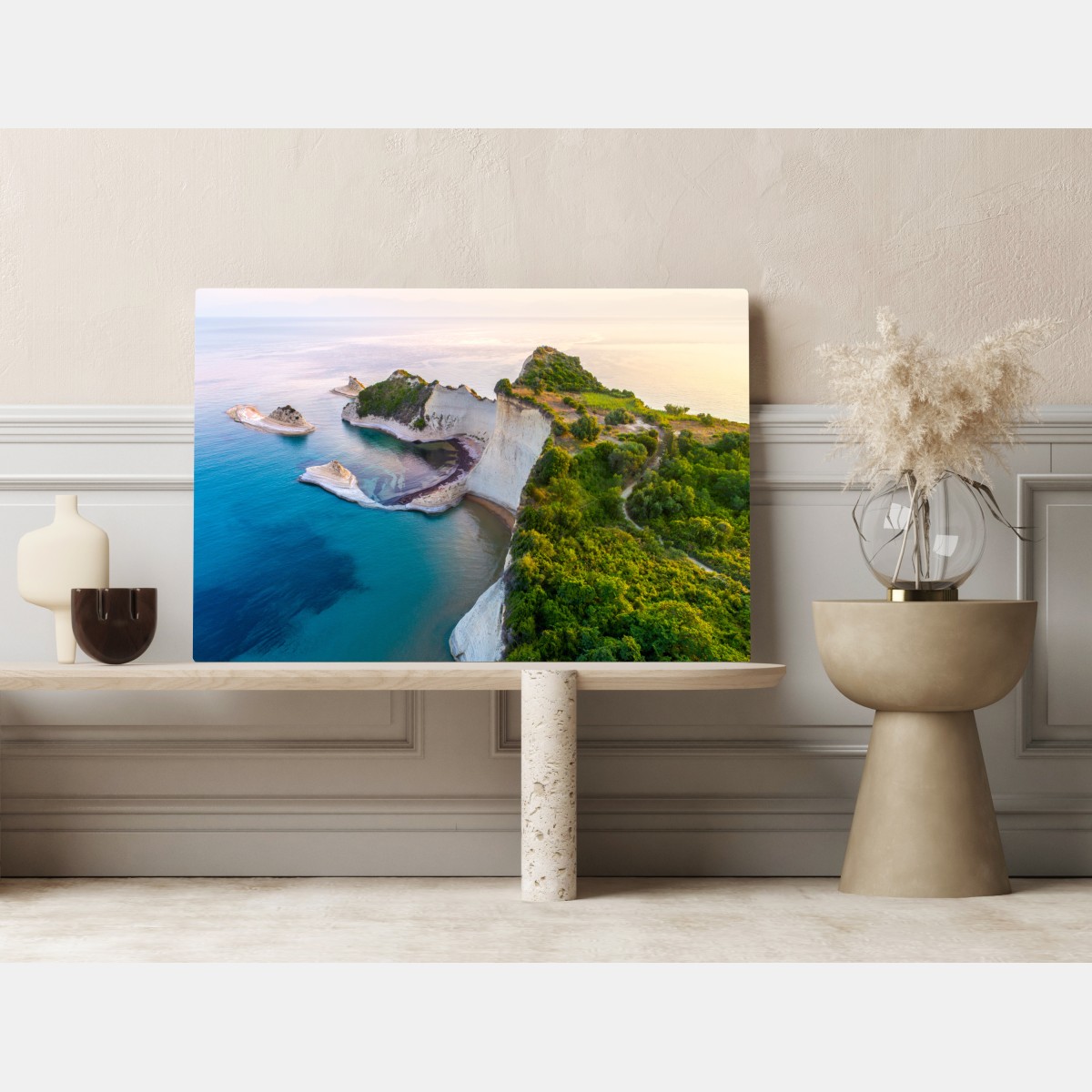 Obraz na płótnie powietrzny widok klifów i turkusowego morza – Wallissimo® Obraz na płótnie powietrzny widok klifów i turkusowego morza – Wallissimo®