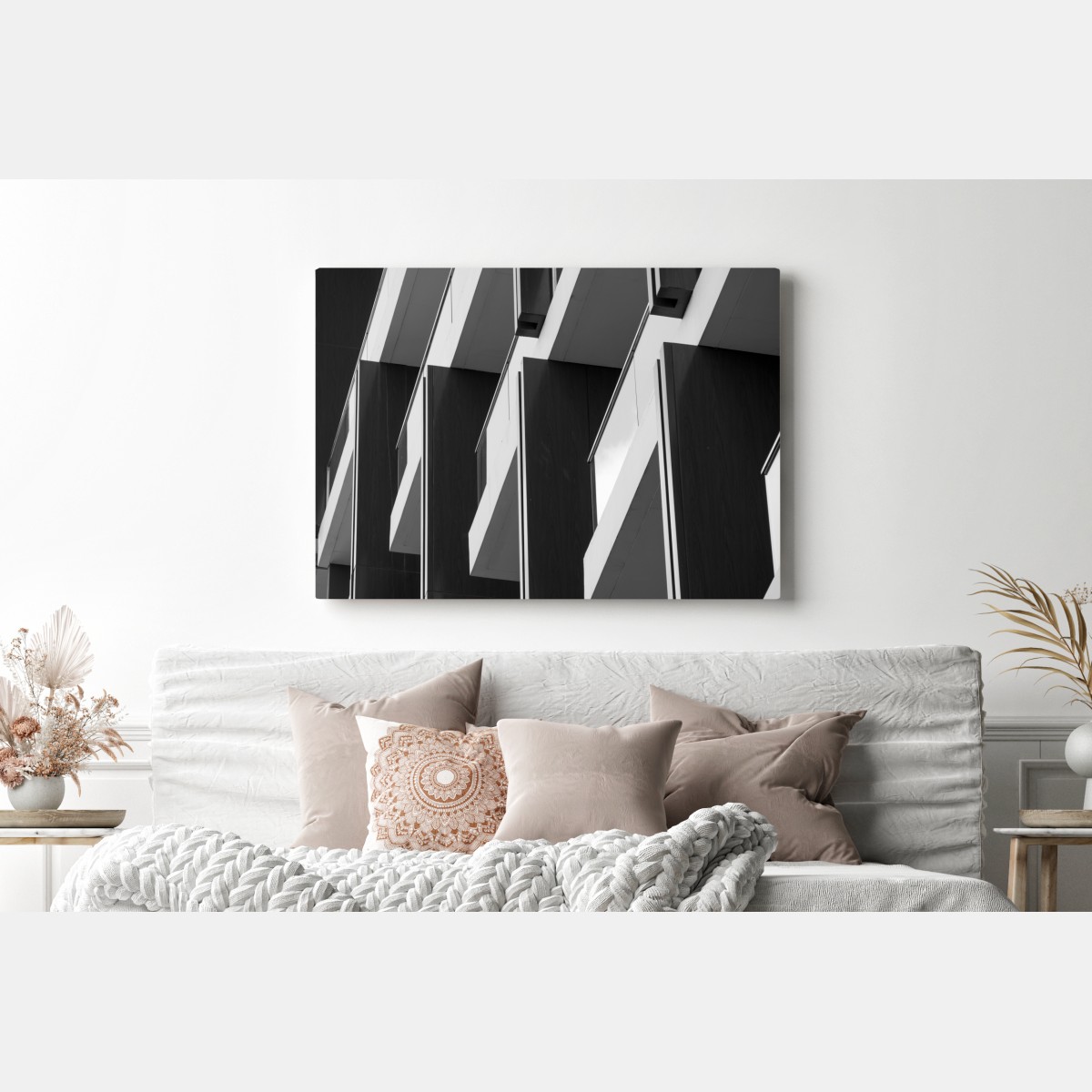 Obraz na płótnie geometryczny wzór balkonów – Wallissimo® Obraz na płótnie geometryczny wzór balkonów – Wallissimo®