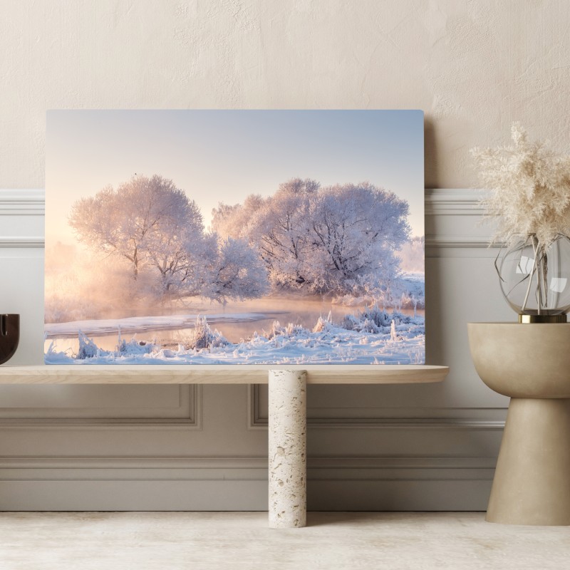 Obraz na płótnie oszronione drzewa o świcie – Wallissimo® Obraz na płótnie oszronione drzewa o świcie – Wallissimo®