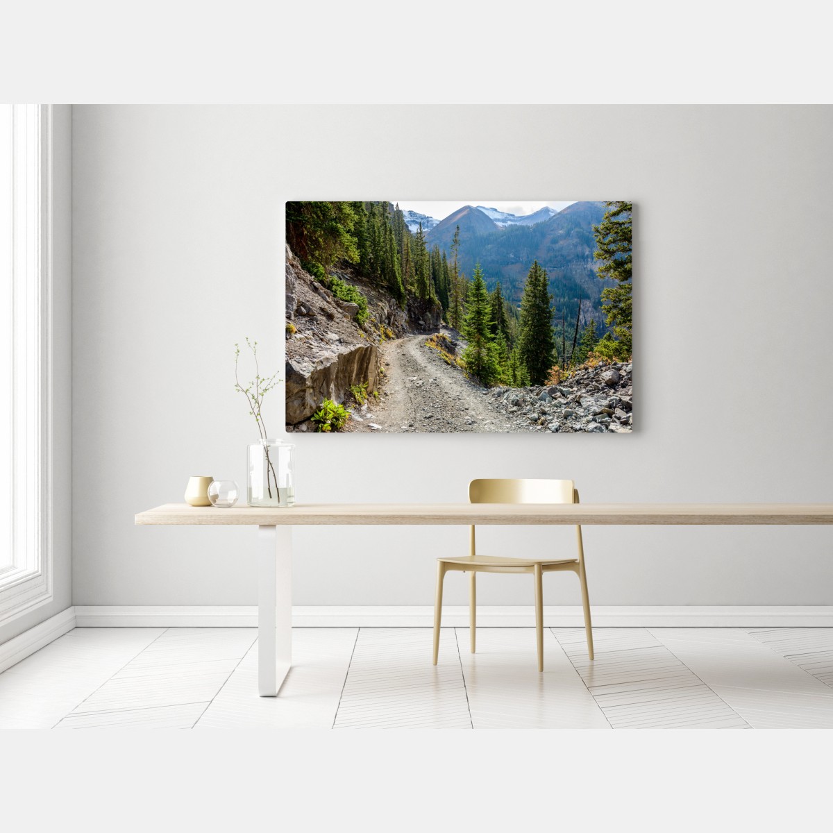 Obraz na płótnie górski szlak przez alpejski las – Wallissimo® Obraz na płótnie górski szlak przez alpejski las – Wallissimo®