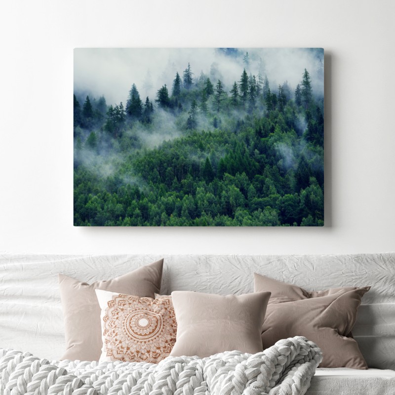 Obraz na płótnie mglisty zielony las – Wallissimo® Obraz na płótnie mglisty zielony las – Wallissimo®
