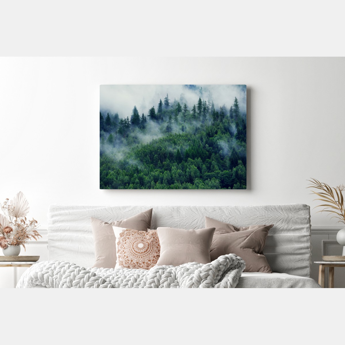Obraz na płótnie mglisty zielony las – Wallissimo® Obraz na płótnie mglisty zielony las – Wallissimo®