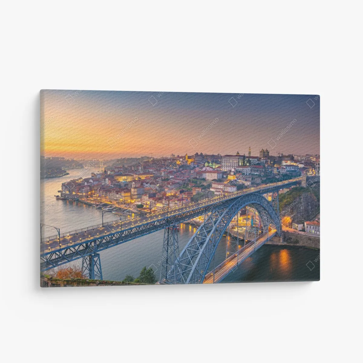Obraz na płótnie panorama Porto o zmierzchu z mostem Dom Luís I – Wallissimo® Obraz na płótnie panorama Porto o zmierzchu z mostem Dom Luís I – Wallissimo®