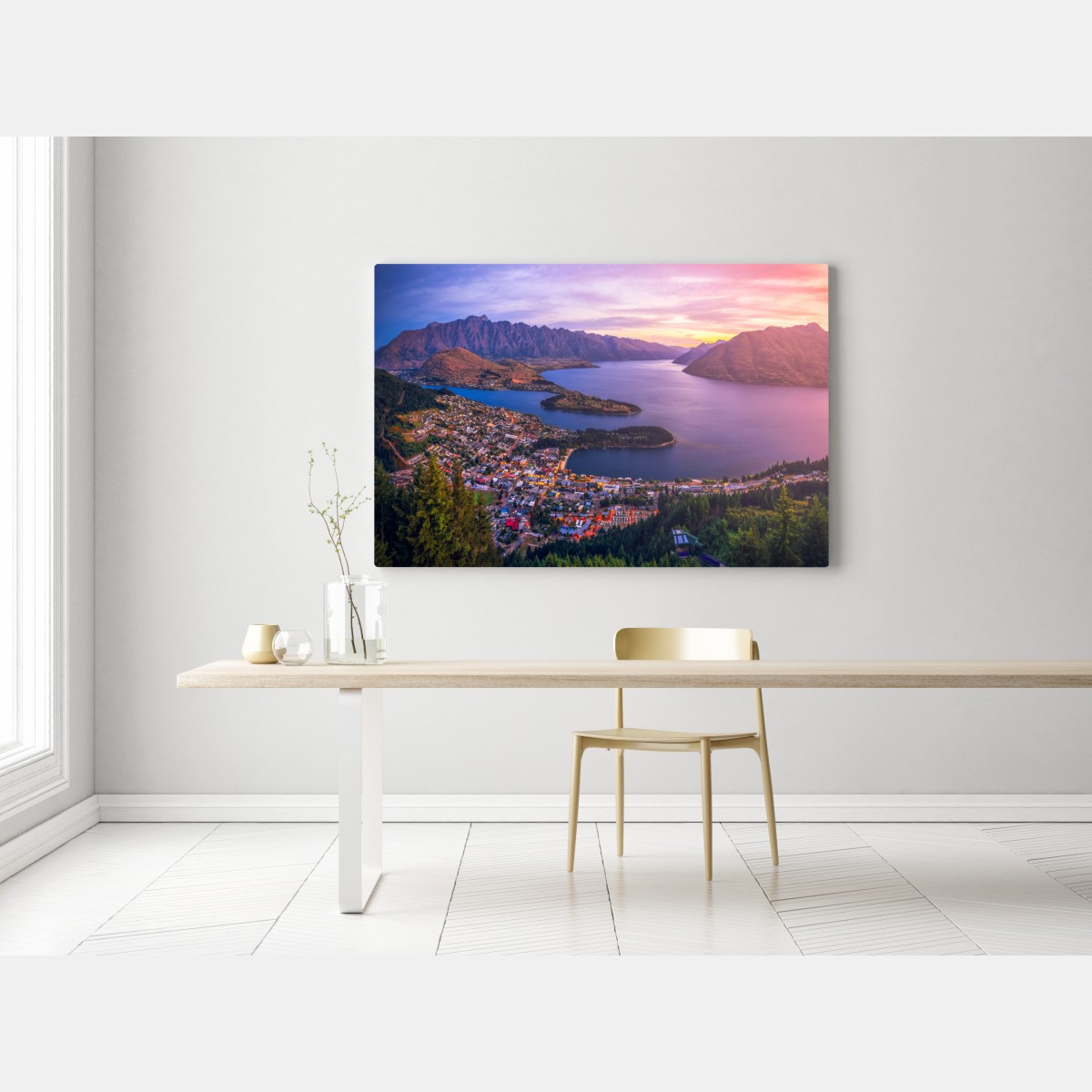 Obraz na płótnie Queenstown panorama zmierzchu – Wallissimo® Obraz na płótnie Queenstown panorama zmierzchu – Wallissimo®