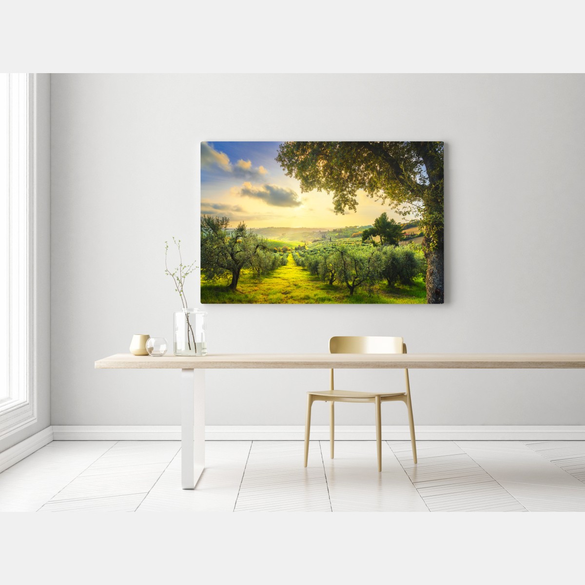 Obraz na płótnie gaj oliwny przy zachodzie słońca w Maremma, Toskania – Wallissimo® Obraz na płótnie gaj oliwny przy zachodzie słońca w Maremma, Toskania – Wallissimo®