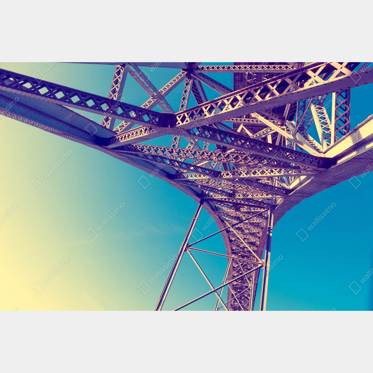 Obraz na płótnie abstrakcyjna stalowa konstrukcja mostu w perspektywie – Wallissimo® Obraz na płótnie abstrakcyjna stalowa konstrukcja mostu w perspektywie – Wallissimo®