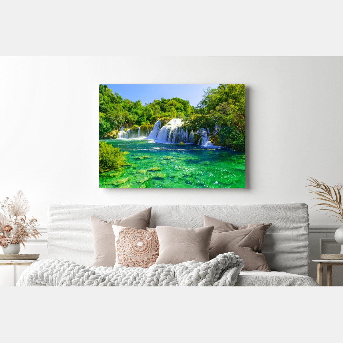 Obraz na płótnie szmaragdowy wodospad – Wallissimo® Obraz na płótnie szmaragdowy wodospad – Wallissimo®