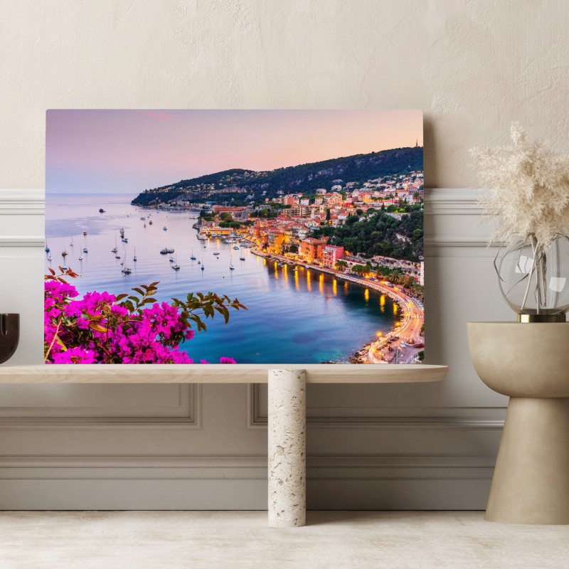 Obraz na płótnie zachód słońca nad zatoką Villefranche-sur-Mer – Wallissimo® Obraz na płótnie zachód słońca nad zatoką Villefranche-sur-Mer – Wallissimo®