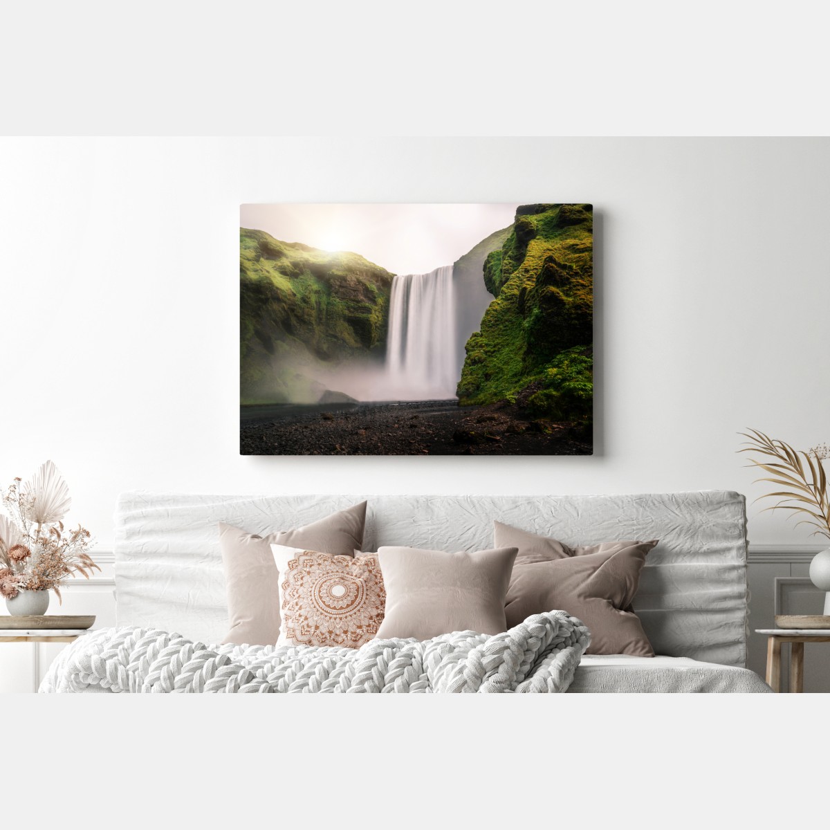 Obraz na płótnie majestatyczny wodospad Skogafoss – Wallissimo® Obraz na płótnie majestatyczny wodospad Skogafoss – Wallissimo®